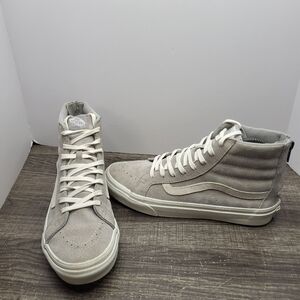VANS SK8 Hi Scotchgard Suede Shoes Grey White Mens 7.5 Wms 9
